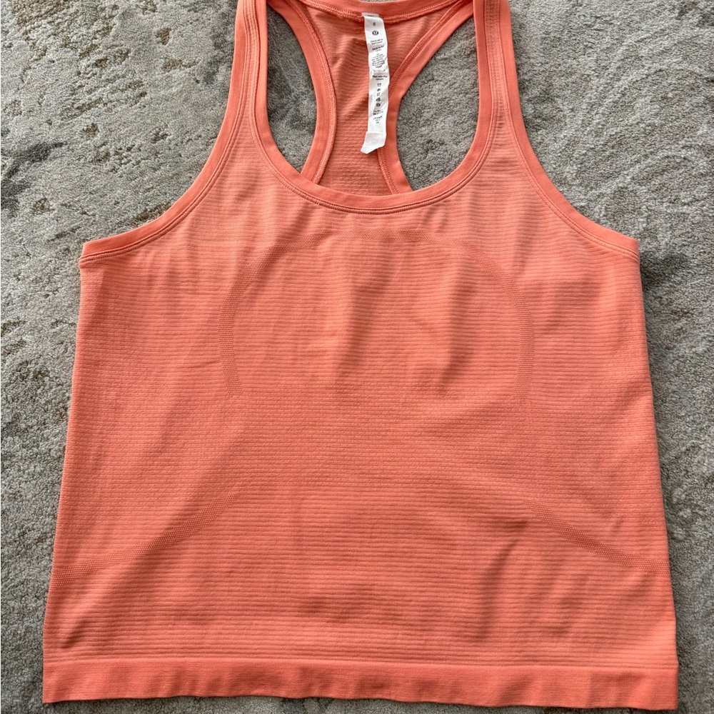 Lululemon swiftly Tech Racer Back Tank 2.0 Race Length, coral/pink, size 8